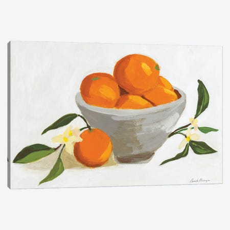 Oranges In A Grey Bowl Canvas Print #PML53} by Pamela Munger Canvas Print