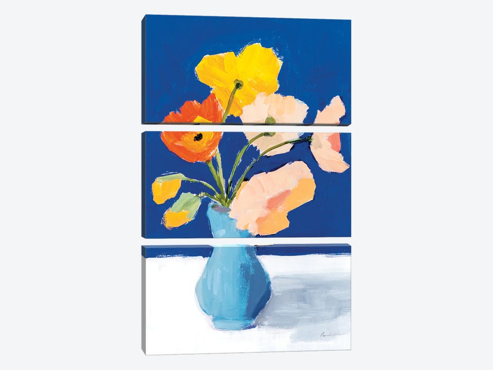 Poppies On Blue Crop by Pamela Munger 3-piece Art Print