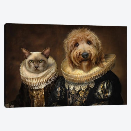 Ellie May & Geoffrey Canvas Print #PMP40} by Pompous Pets Canvas Wall Art