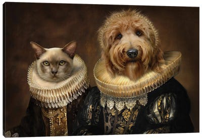 Ellie May & Geoffrey Canvas Art Print - Pompous Pets
