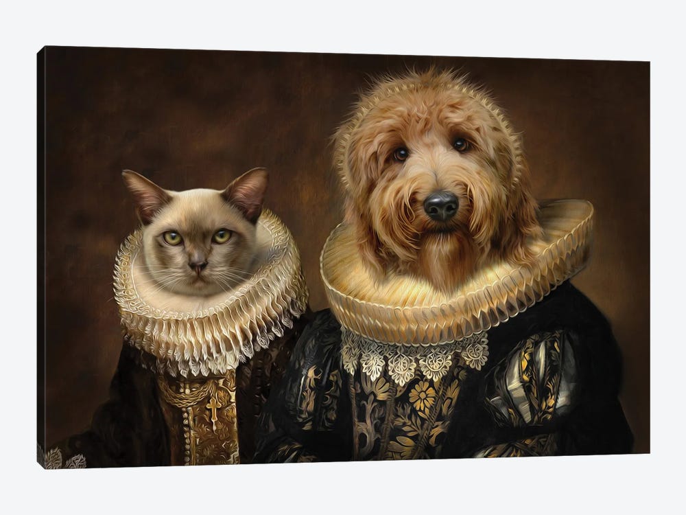 Ellie May & Geoffrey by Pompous Pets 1-piece Canvas Wall Art
