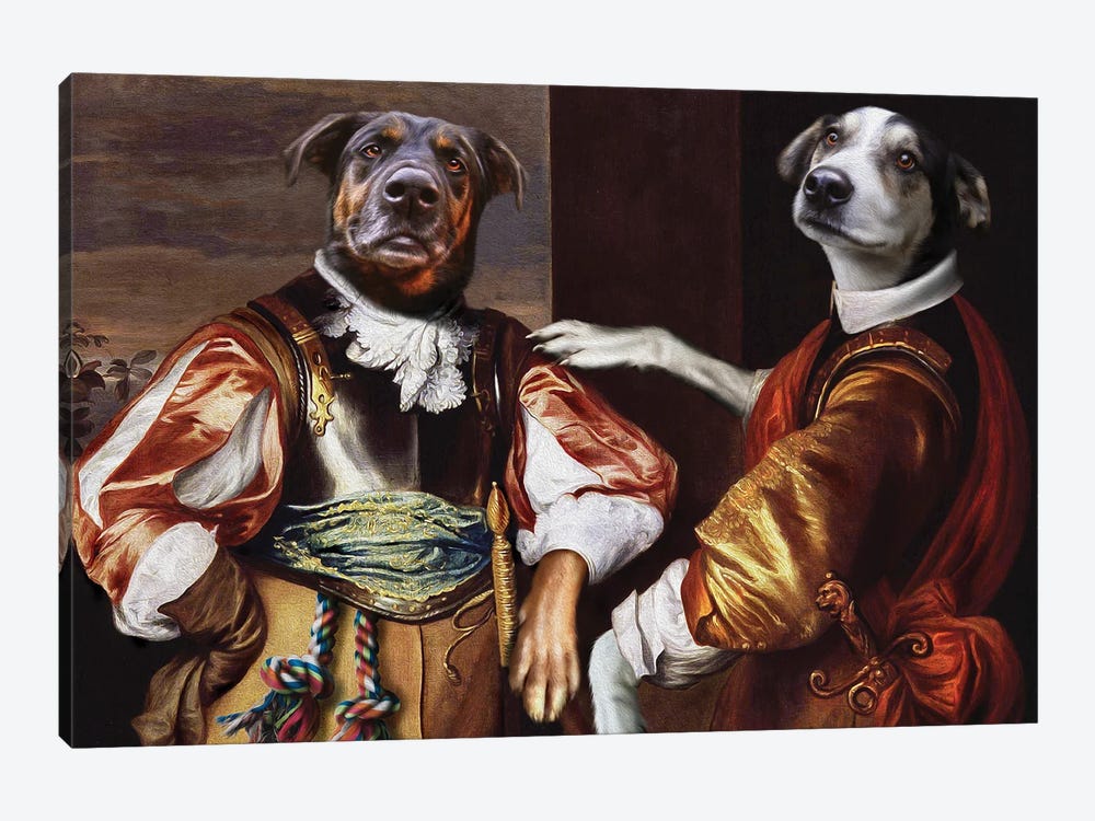 Harry And Barnaby by Pompous Pets 1-piece Canvas Print