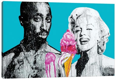 Tupac Marilyn Canvas Art Print - Model & Fashion Icon Art