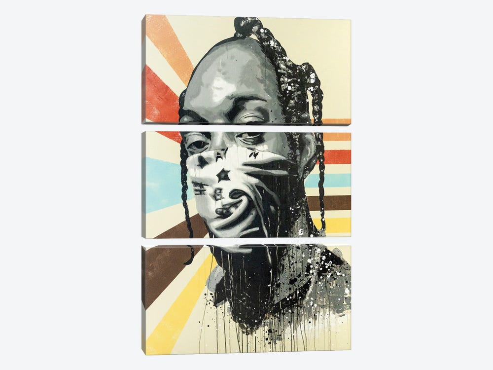 Snoop Bandana by P Muir Art 3-piece Canvas Print