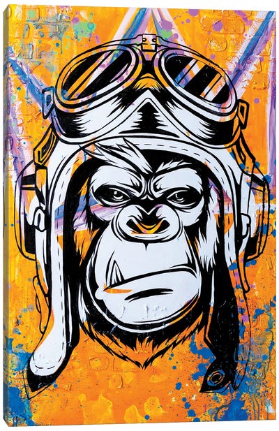 Aviator Canvas Art Print - Gorilla Art