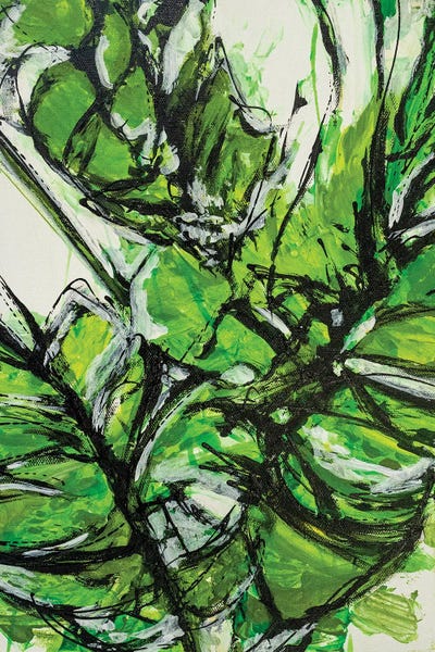 Lush Leaf by P Muir Art framed canvas print