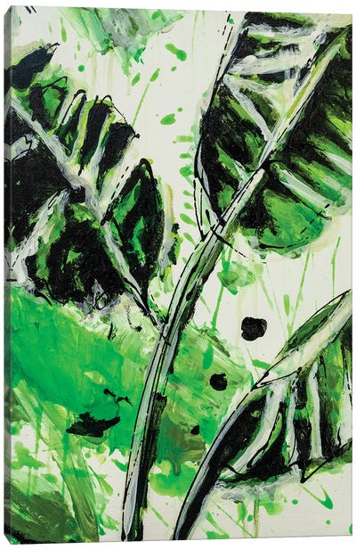 Jungle Journey Canvas Art Print - Black, White & Green