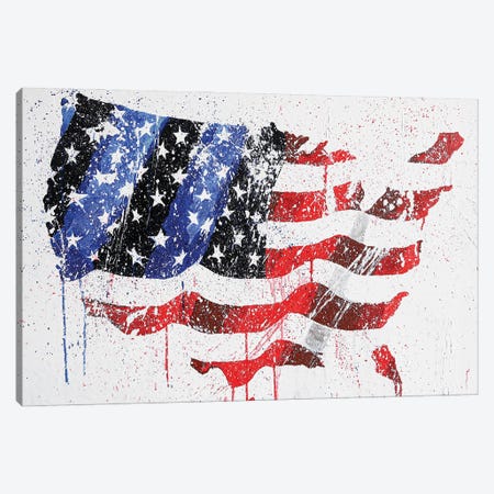 USA Flag Canvas Print #PMT49} by P Muir Art Canvas Wall Art