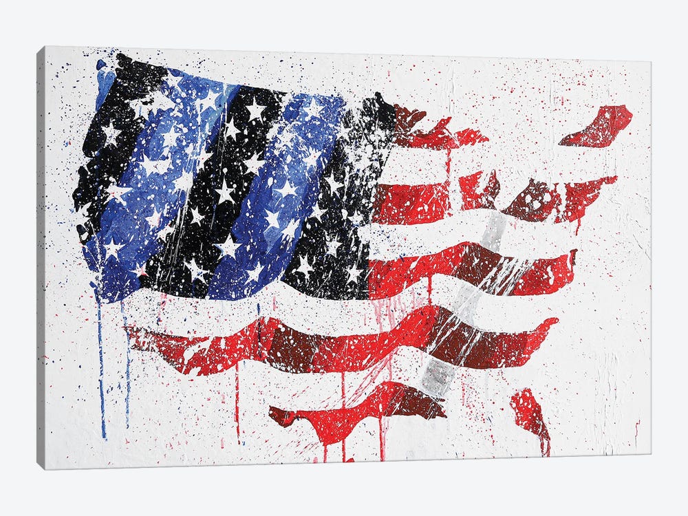USA Flag by P Muir Art 1-piece Canvas Artwork