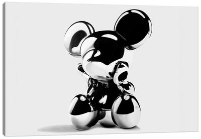 Metal Mouse Canvas Art Print - Silver Art