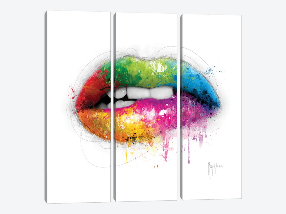 Lipstick by Patrice Murciano 3-piece Canvas Wall Art