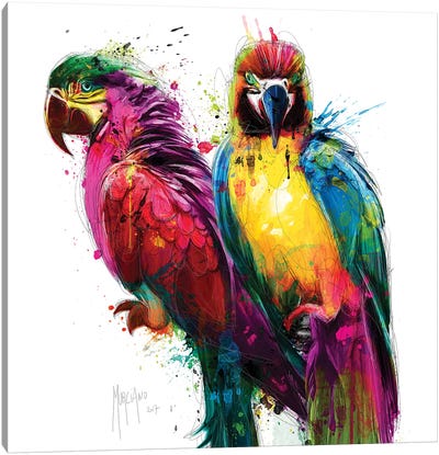 Tropical Colors Canvas Art Print - Parrot Art