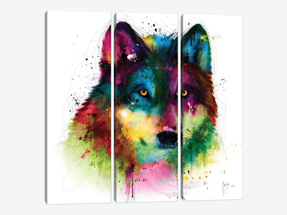 Wolf by Patrice Murciano 3-piece Canvas Art Print