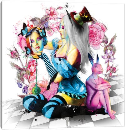 Alice In Wonderland Canvas Art Print - Butterfly Art
