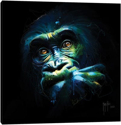 Black Kong Canvas Art Print - Gorilla Art