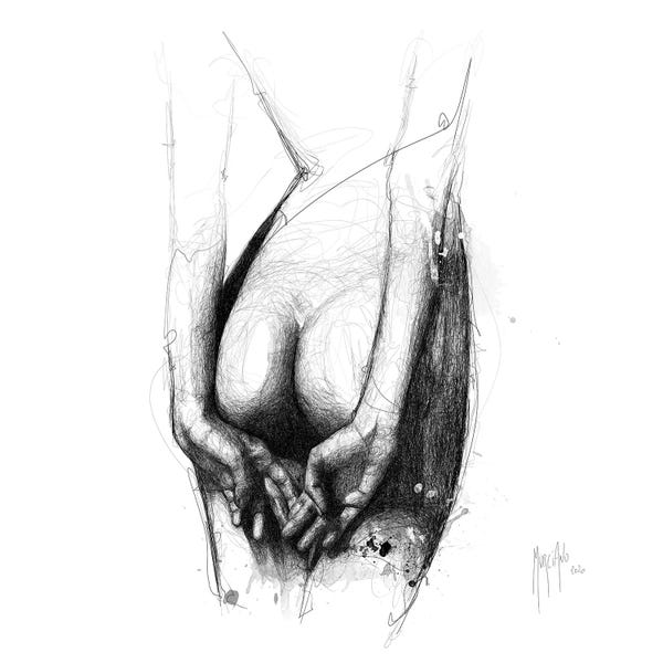 Black & White Drawings & Illustrations: Pudeur by Patrice Murciano