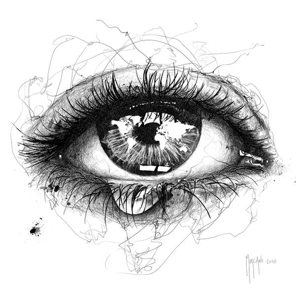 Large Map Art - Canvas Prints: Gaia's Tears by Patrice Murciano