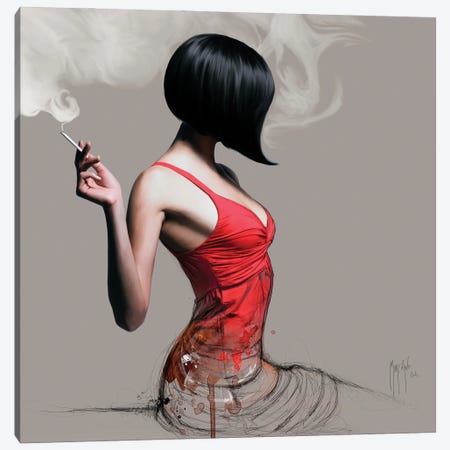 The Girl In Red Canvas Print #PMU168} by Patrice Murciano Canvas Print