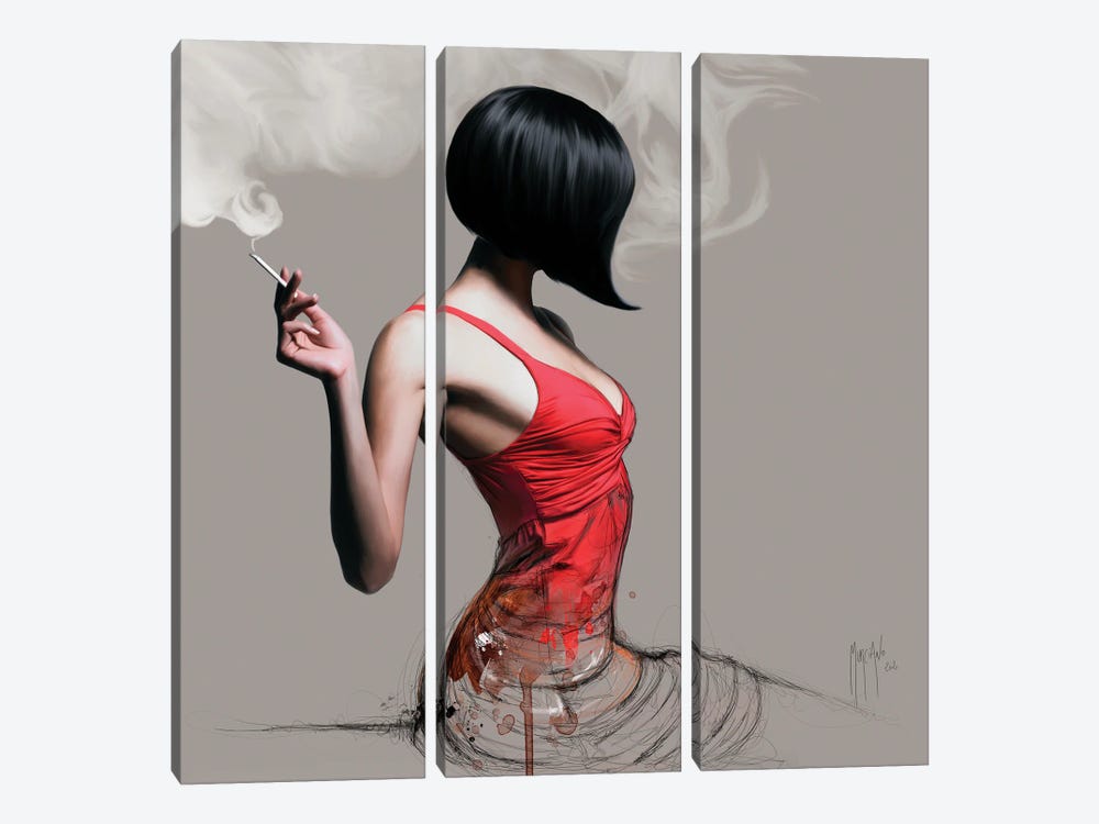 The Girl In Red by Patrice Murciano 3-piece Canvas Artwork