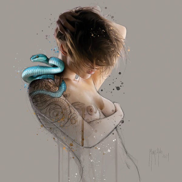 Snakes: Eva And The Snake by Patrice Murciano