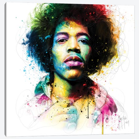 Jimi Hendrix Canvas Print #PMU178} by Patrice Murciano Canvas Artwork