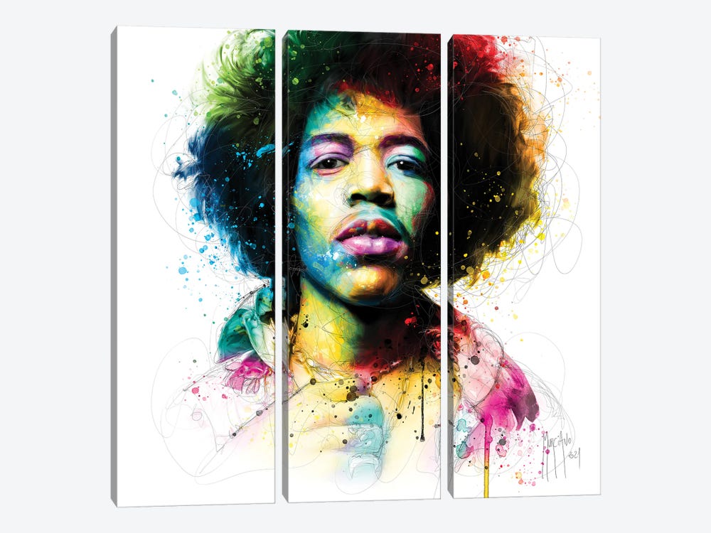 Jimi Hendrix by Patrice Murciano 3-piece Art Print