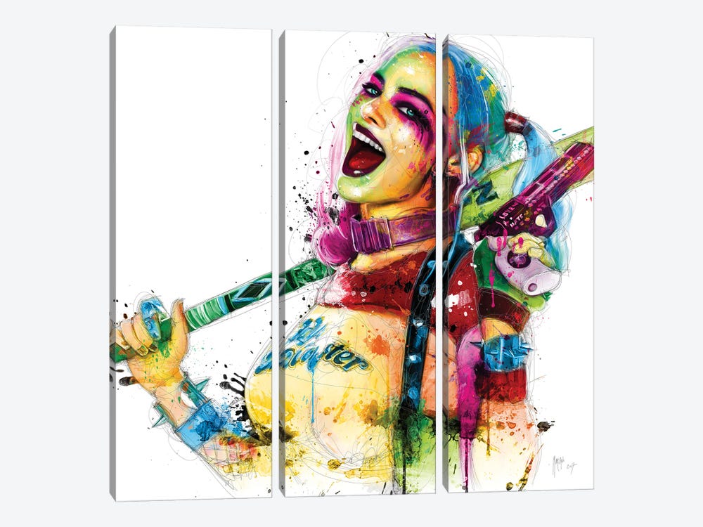 Harley Quinn by Patrice Murciano 3-piece Canvas Art Print