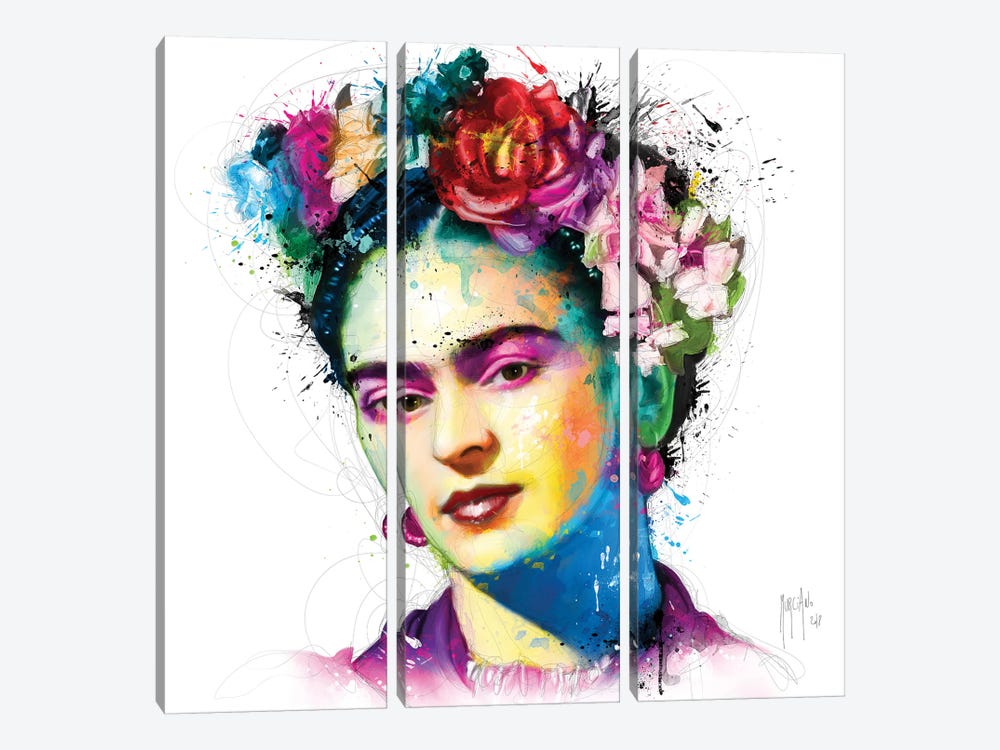 Frida Kahlo by Patrice Murciano 3-piece Canvas Art Print