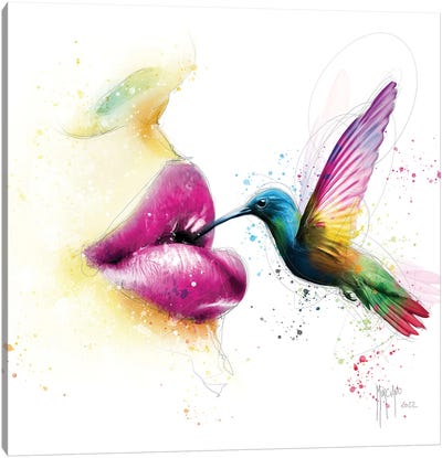 Littke Kiss Canvas Art Print - Hummingbird Art