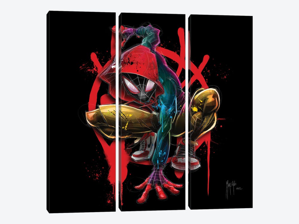 Miles Morales (Spider-Man) by Patrice Murciano 3-piece Canvas Wall Art