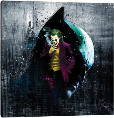 The Batman And The Joker Canvas Art Print - Patrice Murciano