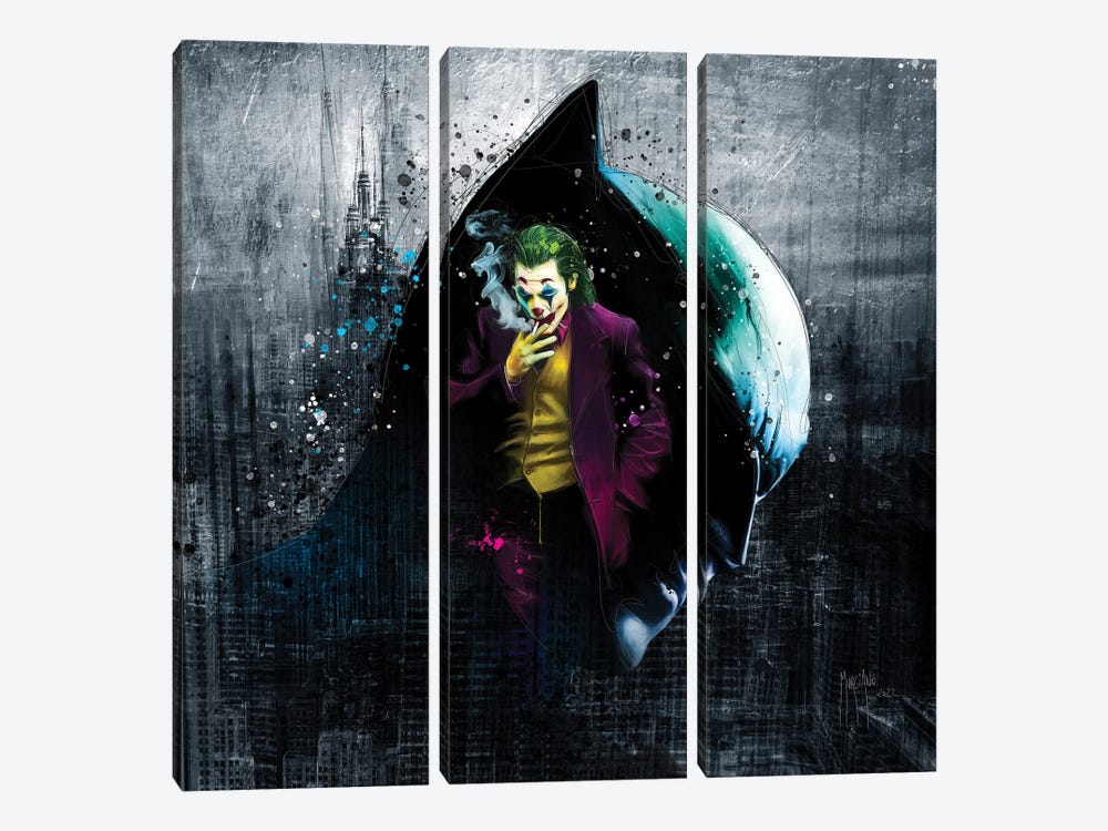 The Batman And The Joker by Patrice Murciano 3-piece Canvas Art Print