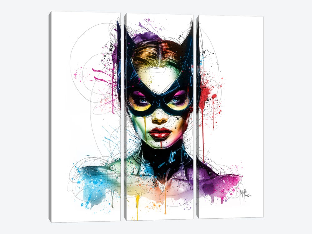 The Cat by Patrice Murciano 3-piece Canvas Wall Art