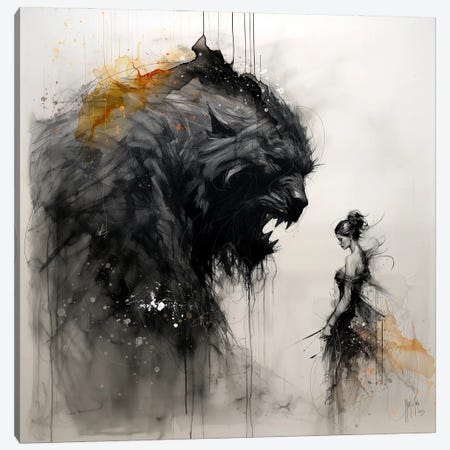 The Beauty And The Beast Canvas Print #PMU212} by Patrice Murciano Art Print