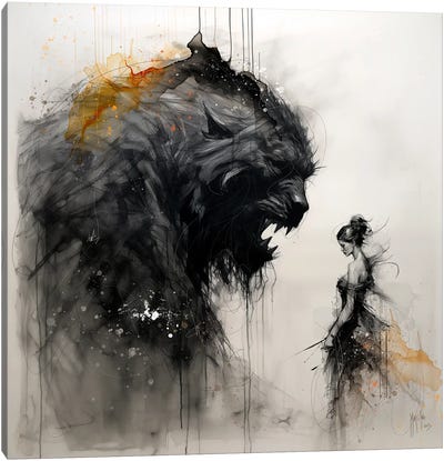 The Beauty And The Beast Canvas Art Print - Couple Art