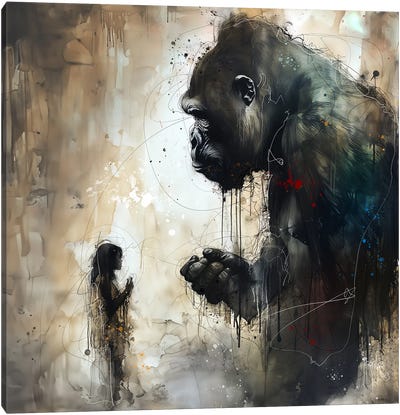King Kong Love Dwan Canvas Art Print - Action & Adventure Movie Art