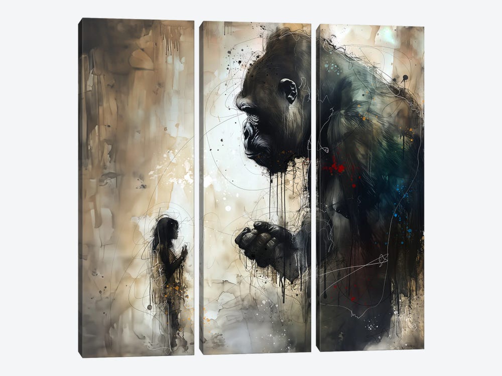 King Kong Love Dwan by Patrice Murciano 3-piece Canvas Wall Art