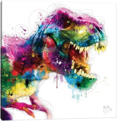 Jurrassic Pop Canvas Art Print - Dinosaur Art