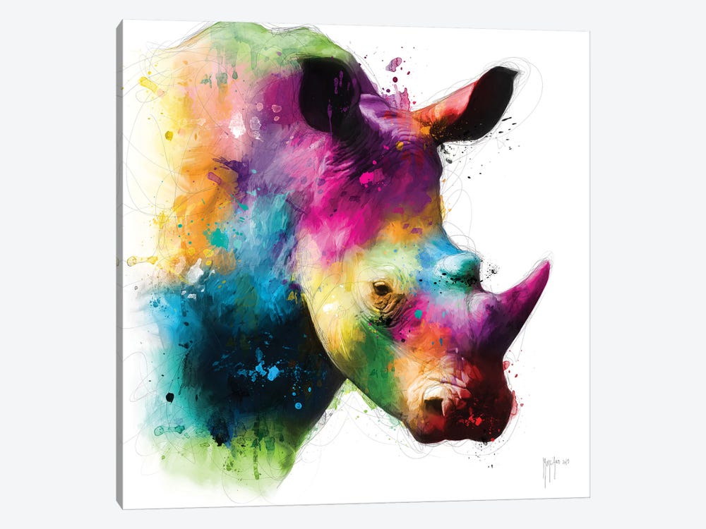 Rhinoceros by Patrice Murciano 1-piece Canvas Wall Art