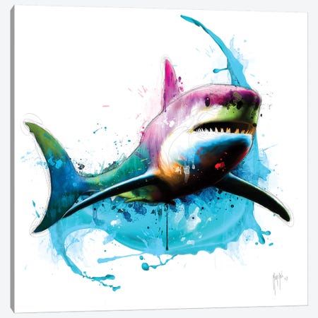 Shark Canvas Print #PMU38} by Patrice Murciano Canvas Art
