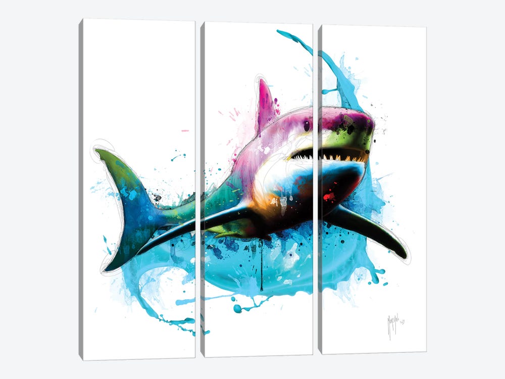 Shark by Patrice Murciano 3-piece Canvas Print