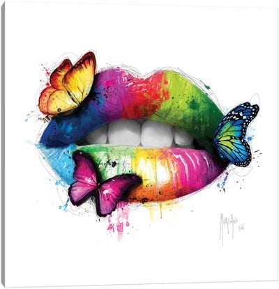 Butterfly Kiss Canvas Art Print - I Can't Believe it's Not Digital