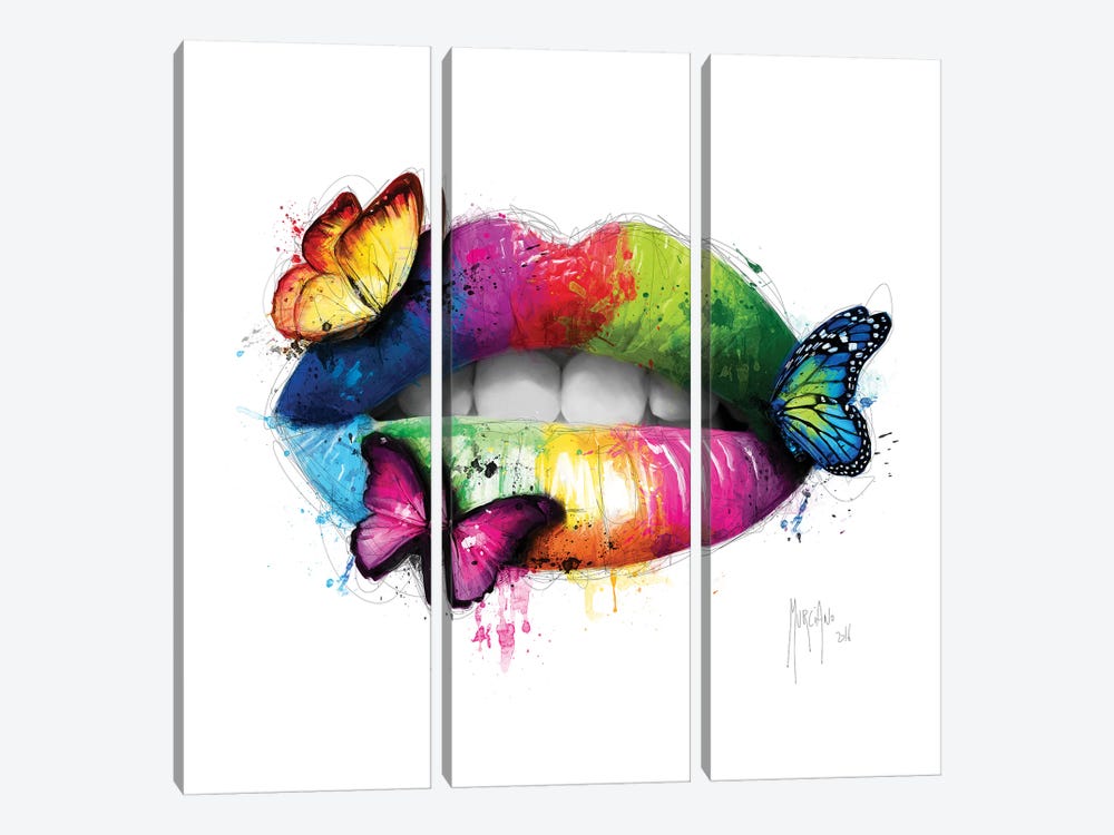 Butterfly Kiss by Patrice Murciano 3-piece Canvas Artwork