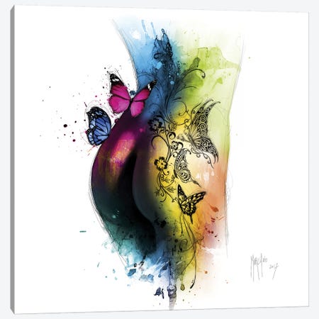 Butterfly Tattoo Canvas Print #PMU60} by Patrice Murciano Art Print