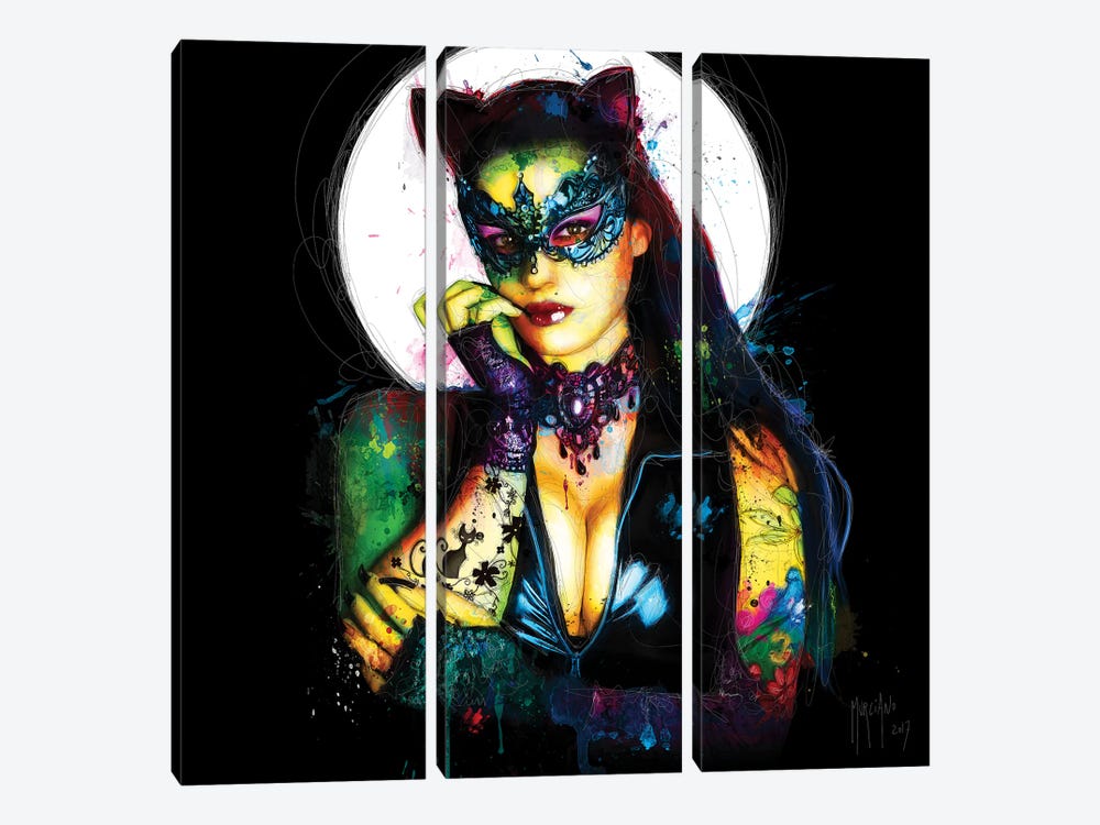 Catwoman by Patrice Murciano 3-piece Canvas Artwork