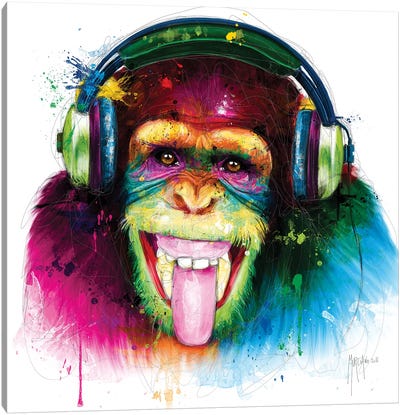 Dj Monkey Canvas Art Print - Primate Art