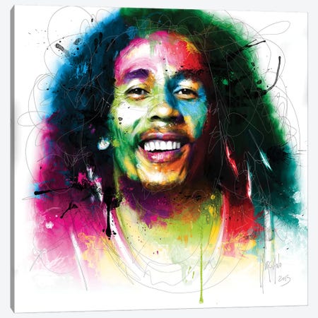 Bob Marley Canvas Print #PMU7} by Patrice Murciano Canvas Artwork