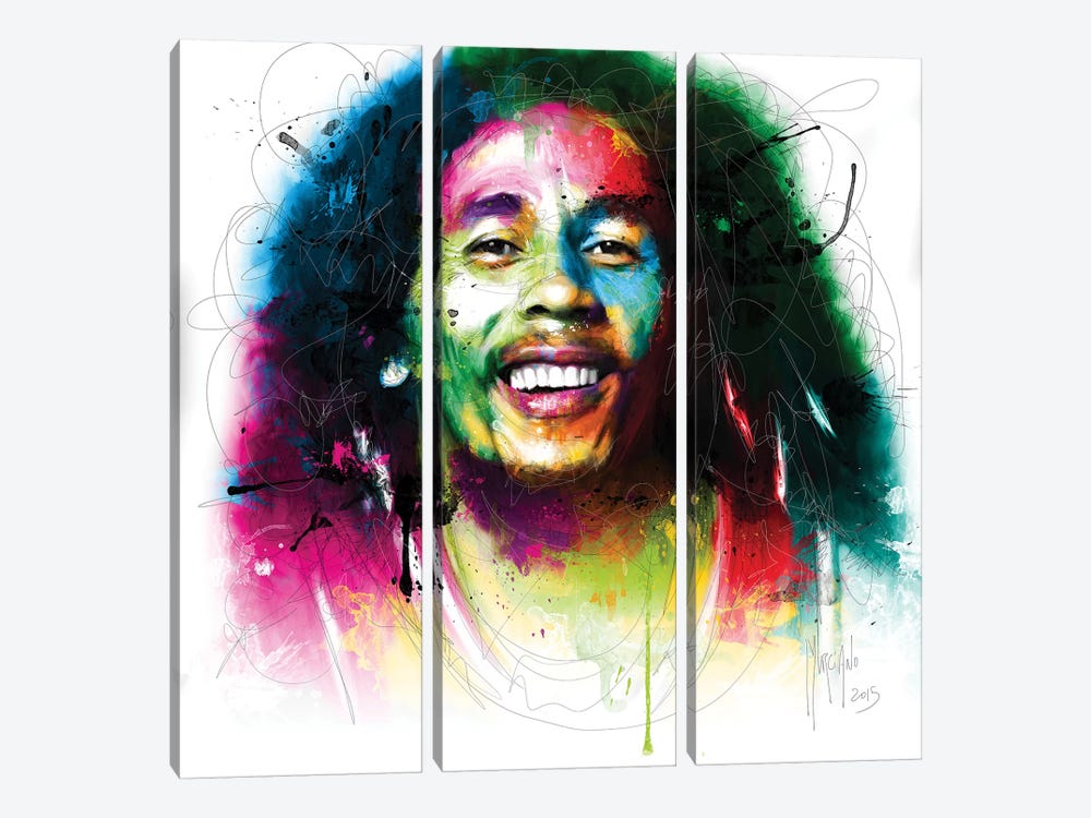 Bob Marley by Patrice Murciano 3-piece Canvas Art