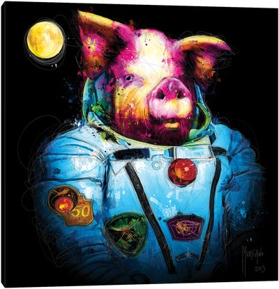 First Pig In Space Canvas Art Print - Patrice Murciano