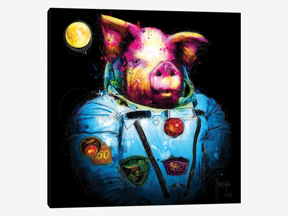 First Pig In Space by Patrice Murciano 1-piece Canvas Wall Art